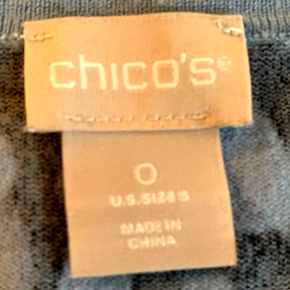 CHICOS Pullover Sweater Women Small Blue Polka Dots Rayon Blend ombre classic - Picture 3 of 9